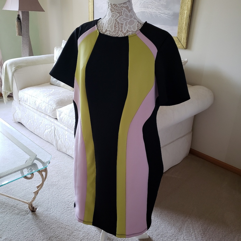 ASOS CURVE Color Block Mini Shift Dress size 18